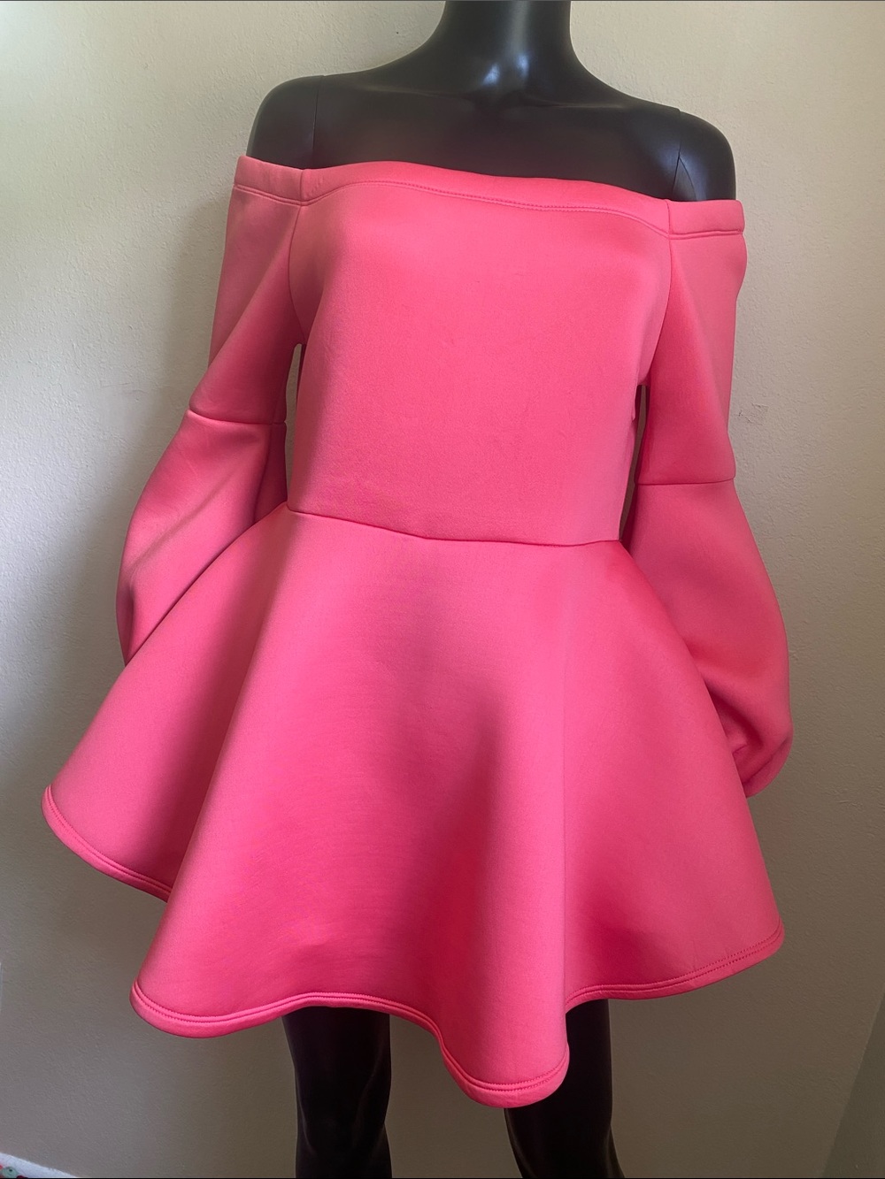 Fashion Nova Princess Barbiecore Pink Peplum Balloon-Sleeve Romper Dress ✨ NWTs